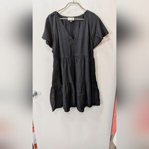 Universal Threads Black Flutter Sleeves Skater Dress